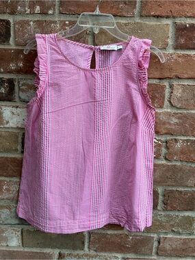Vineyard Vines Pink and White Striped Sleeveless Top size 6